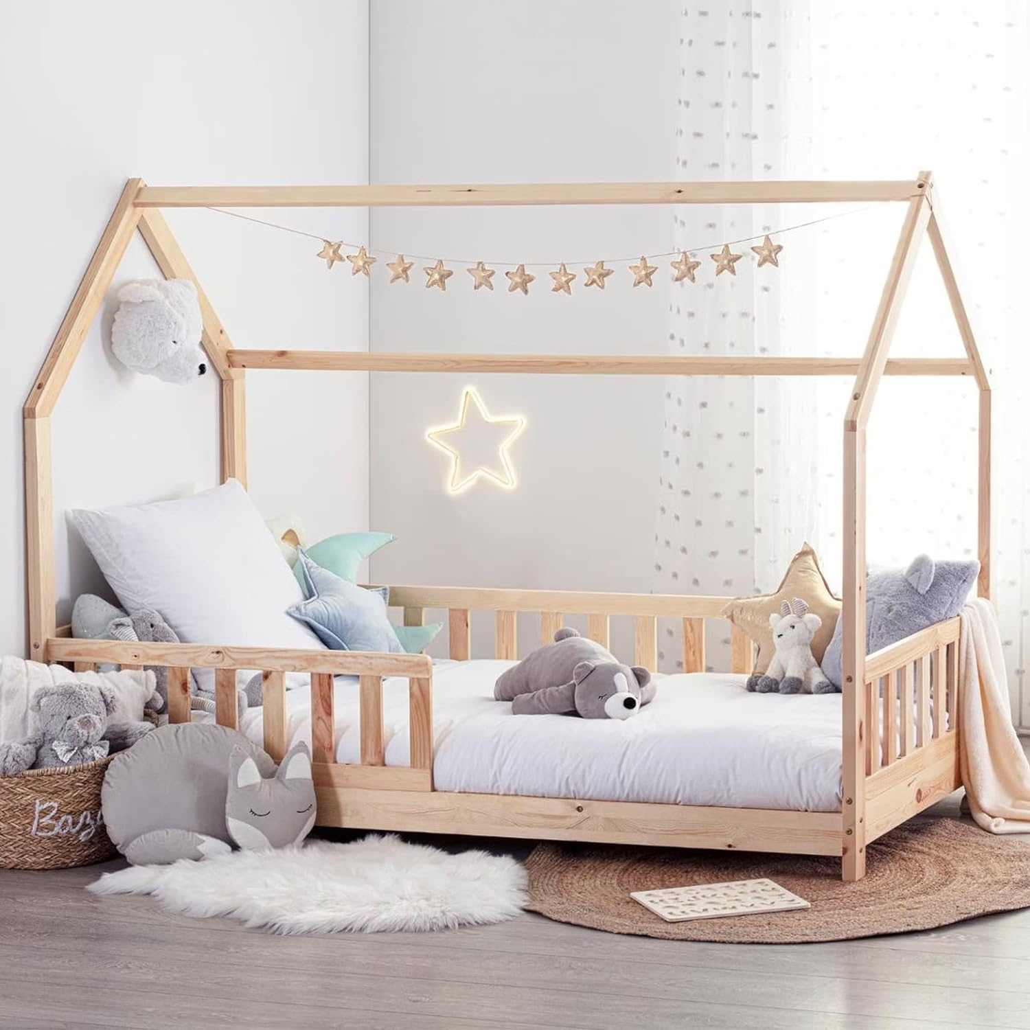 Atmosphera - Lit cabane Enfant Bosco - Bois 90x190 cm
