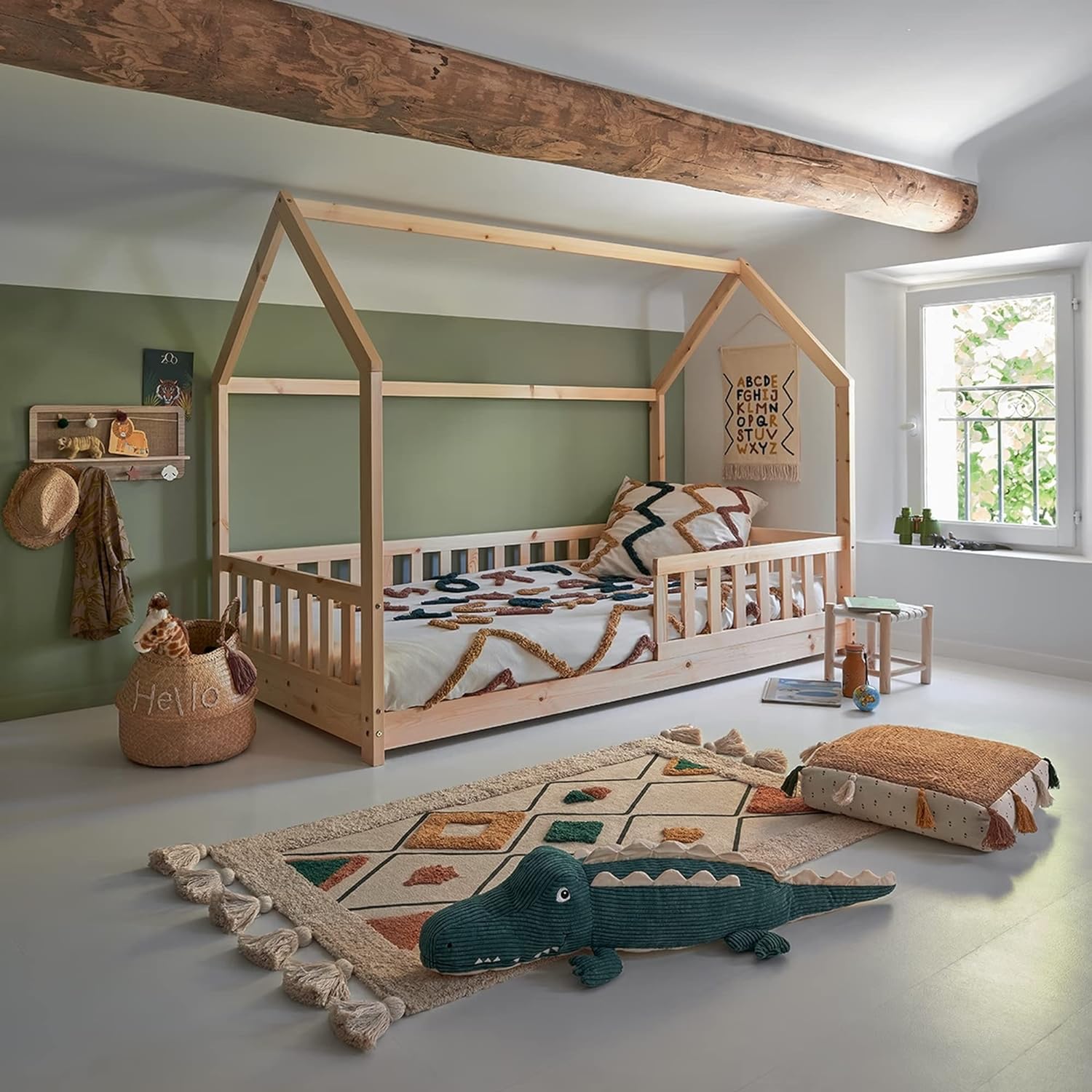 Atmosphera - Lit cabane Enfant Bosco - Bois 90x190 cm
